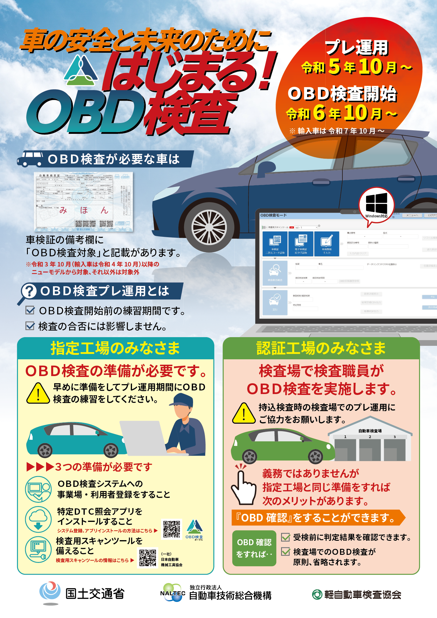 車の安全と未来のためにはじまる！OBD検査